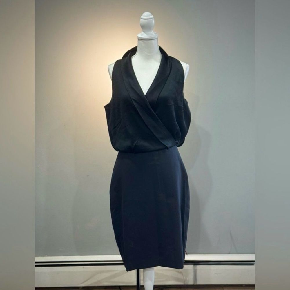 Black Banana Republic Wrap Top Midi Dress Size 10 EUC